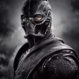 a man in a knight costume looking into the distance