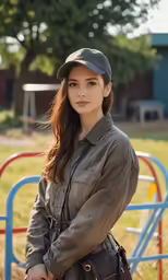 a young asian woman standing with her hand on her hip