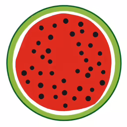 the inside of a watermelon print