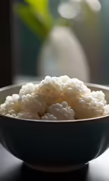a bowl that has white rice in it