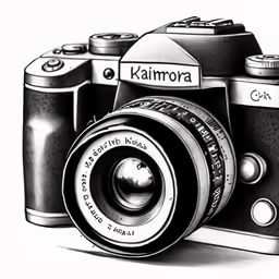 a drawing of an old camera