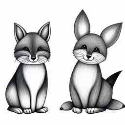 three foxes are sitting on the ground