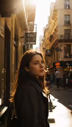 an image of a woman standing on the street