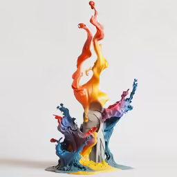 a small model of an object with multiple colors in it