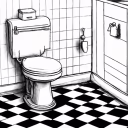 an illustration shows a toilet next to the sink