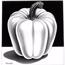 a white bell pepper on a black background