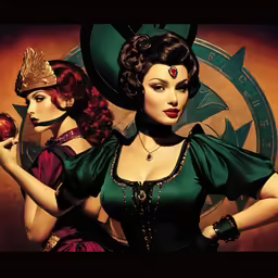 an image of two women dressed in costumes