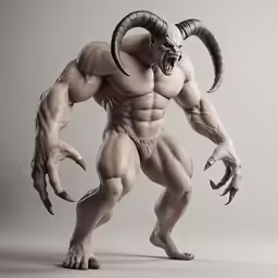 a giant white beast stands in front of a grey background
