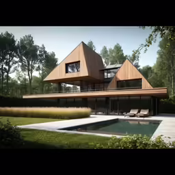 a house surrounded by trees and grass