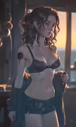 a very sexy woman in lingerie with an umbrella