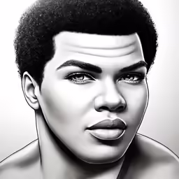 a drawing of a male with an afro wig