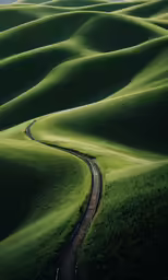 a view of a road on the hills that have a dirt path