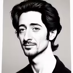 an ink painting of robert taylor