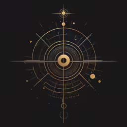 an abstract gold design in the shape of a cross