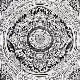 the design has been drawn on a piece of paper, and the word is printed,a intricate pattern with swirls and other lines