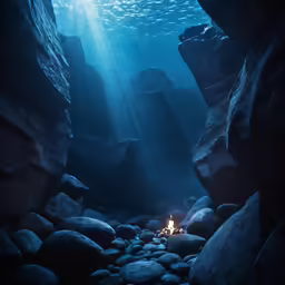 some water and some rocks in the ocean