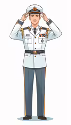 a cartoon sailor saluting in uniform