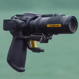 a digital camera attached to a tripod and lens