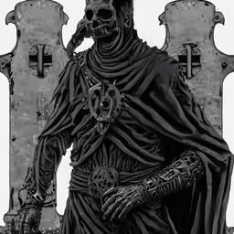 black and white photograph of the skeleton with a hat