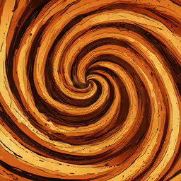 an abstract photo with orange and yellow swirled,an orange and brown swirls design is painted with the colors