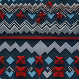 the red stars are placed on the diagonal pieces of paper