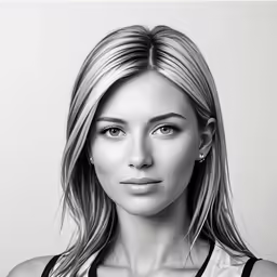 a beautiful young woman with blond hair is in black and white