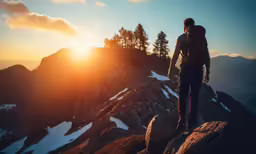 a person standing on top of a rock