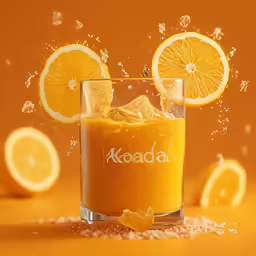 a glass filled with liquid that has some orange slices on top of it