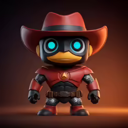 a toy figure in a hat is shown