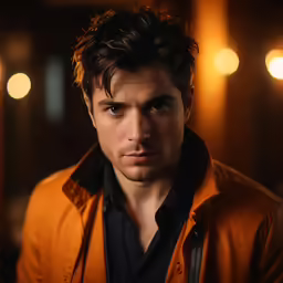 a close up photo of a man with his hair styled
