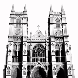 black and white image of an old church