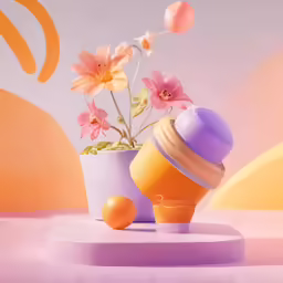 there are many flowers and a baby cup on the table