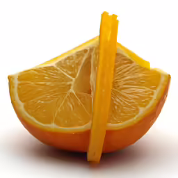 sliced oranges, with the peel still attached to them