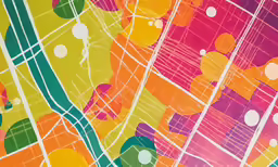 an abstract poster that shows colorful colors