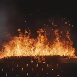 the flames are being lit from a building on fire