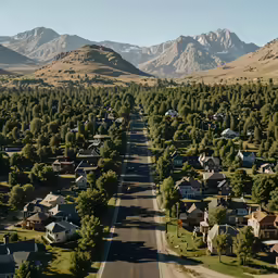 the road that leads to many homes is empty