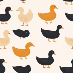 there are many different ducks on the white background