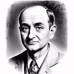 a drawing of a man with his hair clipped to his hairline