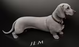 a dog that is standing on a black surface