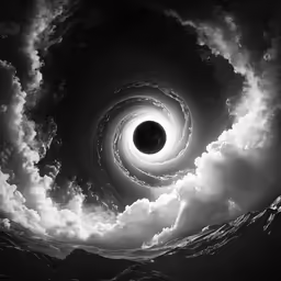 a black and white photo of an abstract object