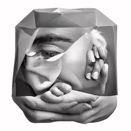 a person covering their face with folded paper