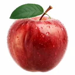 an apple with drops of water on the inside