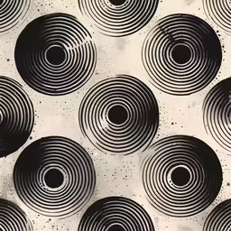 some circles with a lot of black dots on them