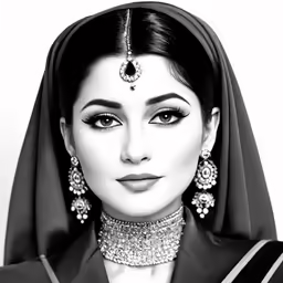 woman with makeup in black and white