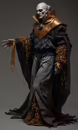 a person dressed in costume with their arms out