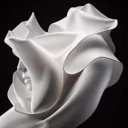a white flower on a black background