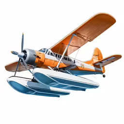 a sea plane is flying in the sky