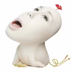 a very pretty looking toy with a little butterfly on her head