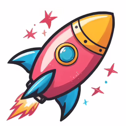 an image of a cartoon rocket ship