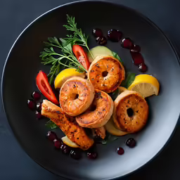 a close up view of a plate of food